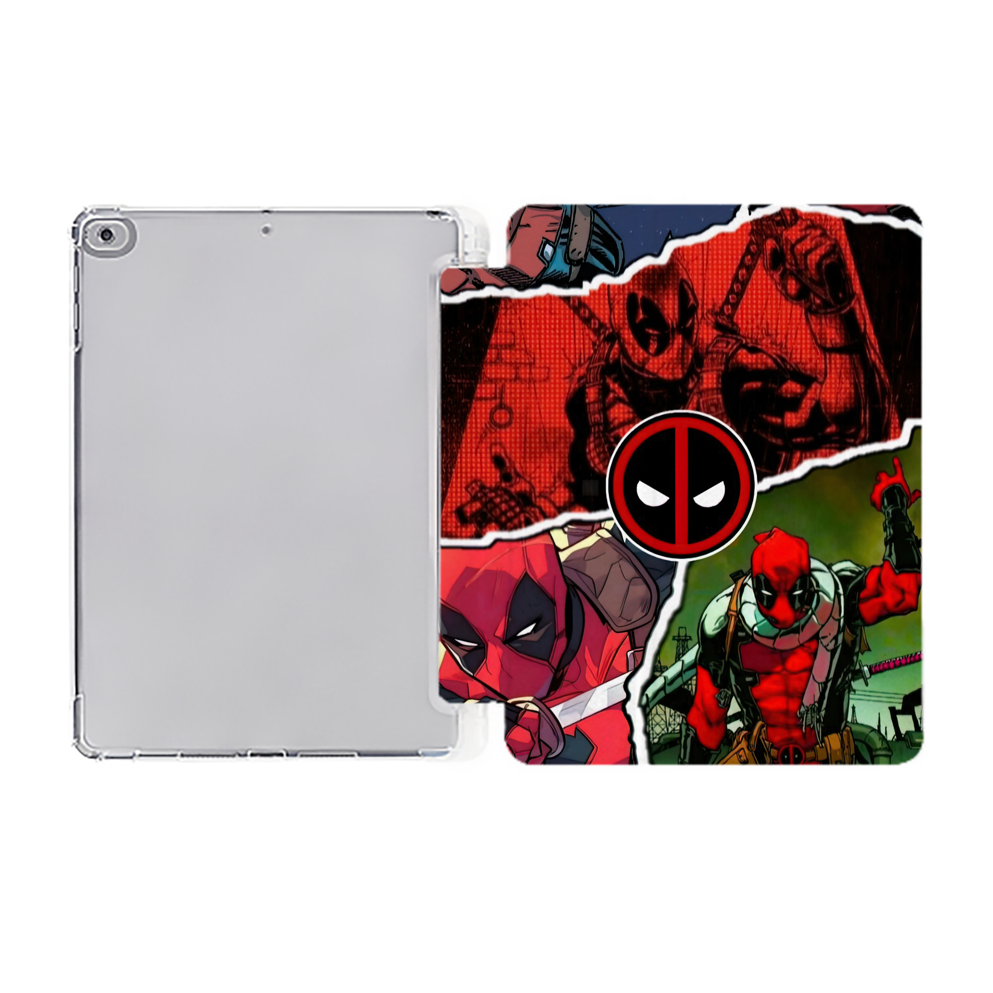 （画像用） Deadpool デッドプール IPad ケース ペン収納付き 三つ折りスタンド PUレザー×シリコン 対応機種9.5/10.5/10.9インチ